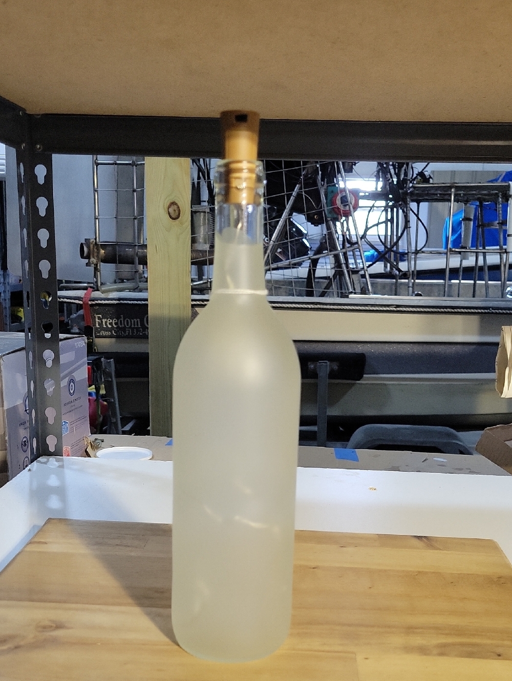 Frosted White LED Wine Bottle Decor